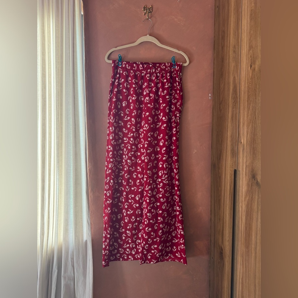 Ralph Lauren Red Floral Maxi Skirt
